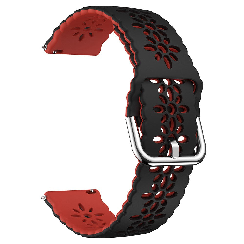 20mm Universal dual color blossom hollow strap - Black+Red#serie_5