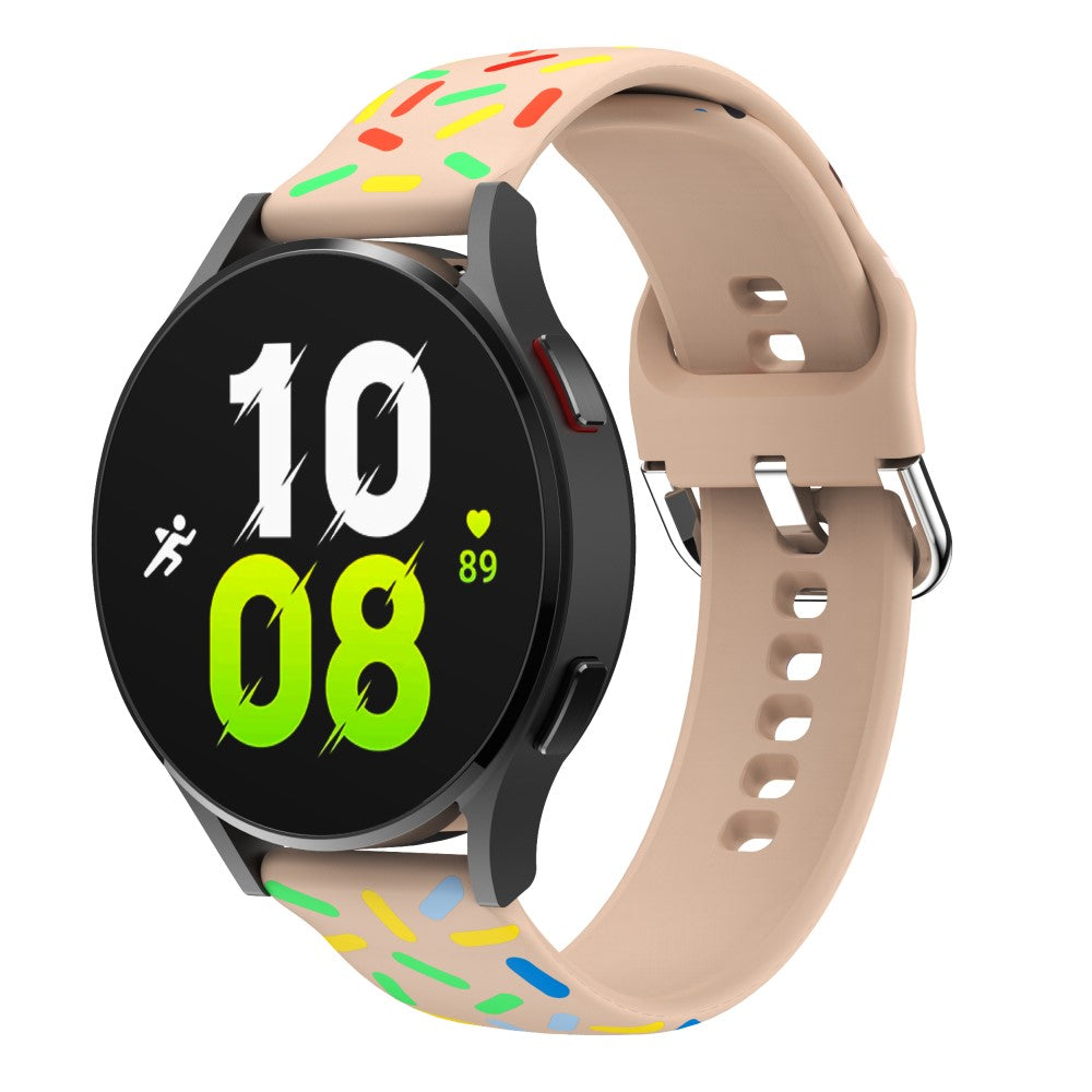 Vildt Hårdfør Metal Og Silikone Universal Rem passer til Smartwatch - Pink#serie_4