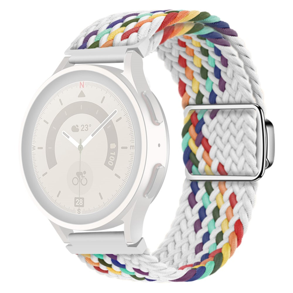 20mm Universal nylon strap with magnetic buckle - White  Rainbow#serie_17
