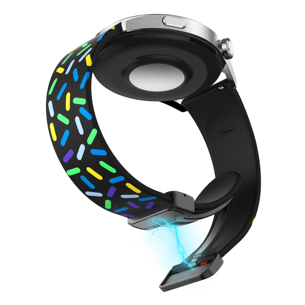 Super Holdbart Metal Og Silikone Universal Rem passer til Smartwatch - Sort#serie_1