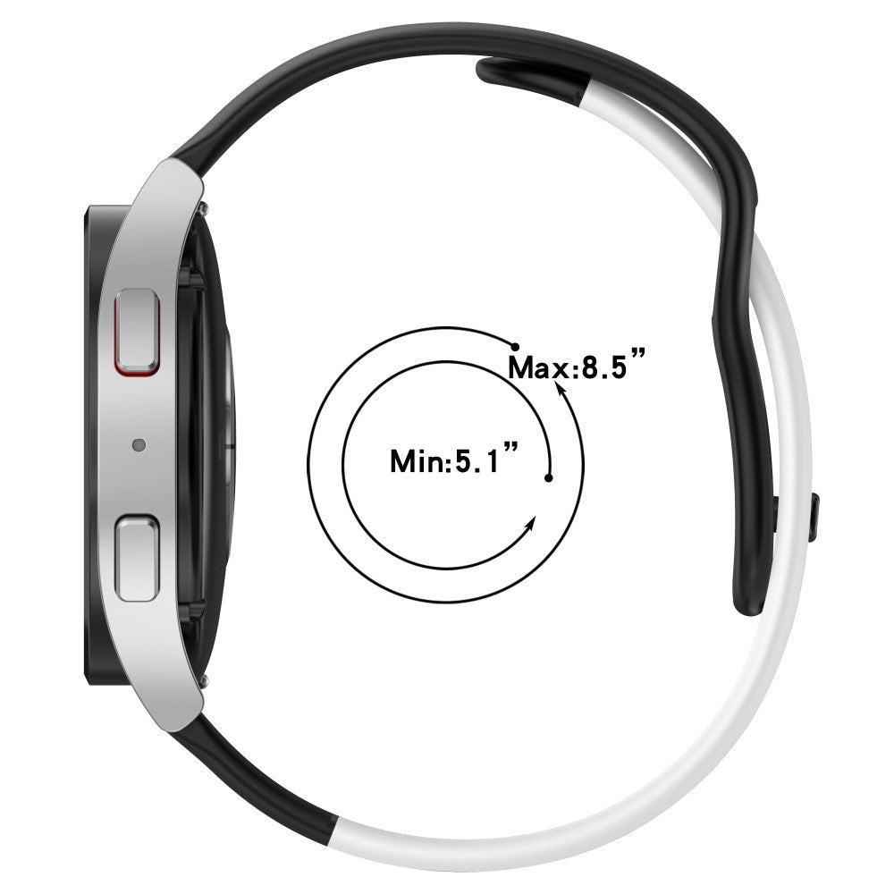 22mm Universal dual color silicone strap - Black / White#serie_3