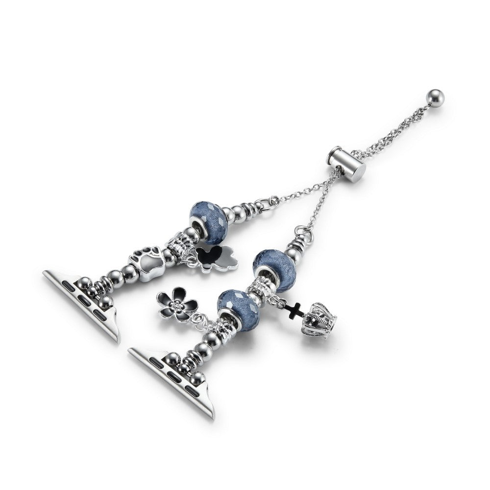 Mega Godt Metal Og Rhinsten Universal Rem passer til Apple Smartwatch - Sølv#serie_3