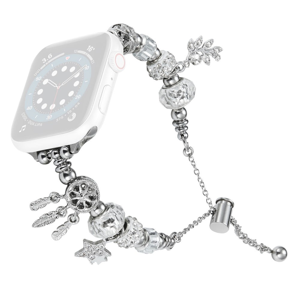 Mega Godt Metal Og Rhinsten Universal Rem passer til Apple Smartwatch - Sølv#serie_4