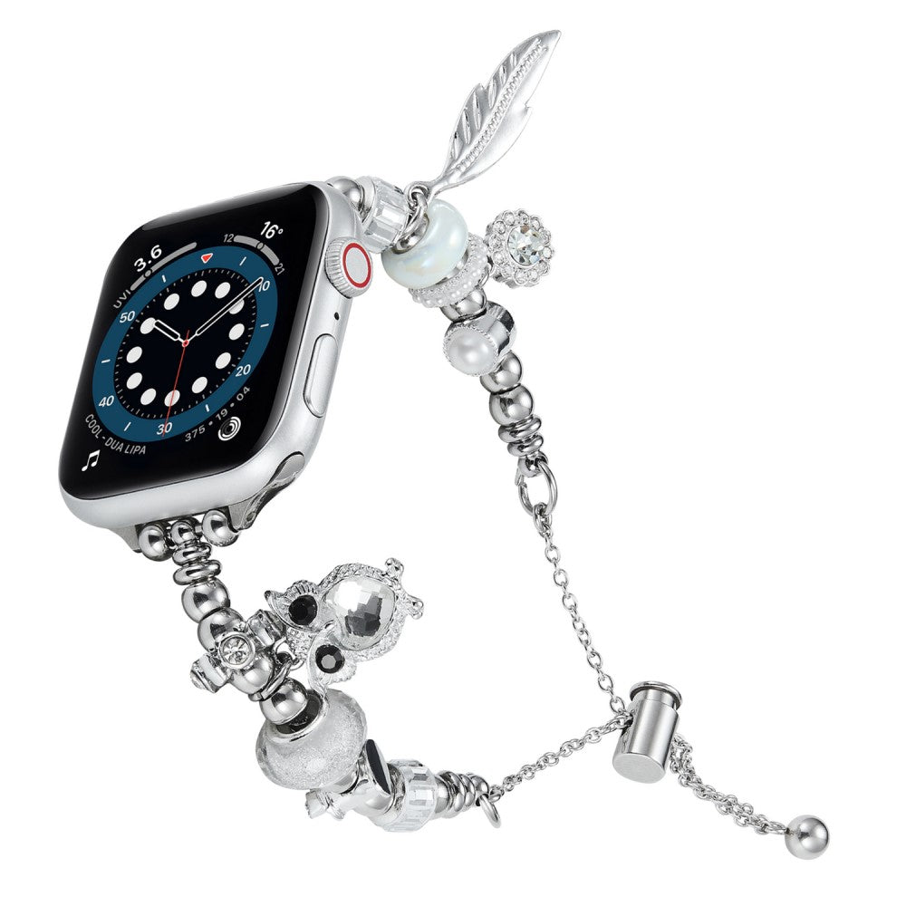 Mega Godt Metal Og Rhinsten Universal Rem passer til Apple Smartwatch - Sølv#serie_5