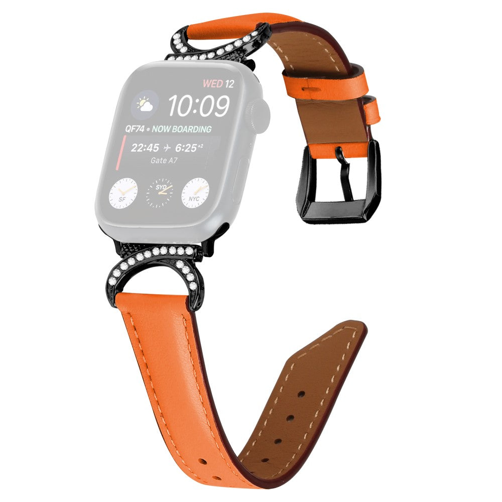 Helt Vildt Sejt รgte Lรฆder Universal Rem passer til Apple Smartwatch - Orange#serie_1