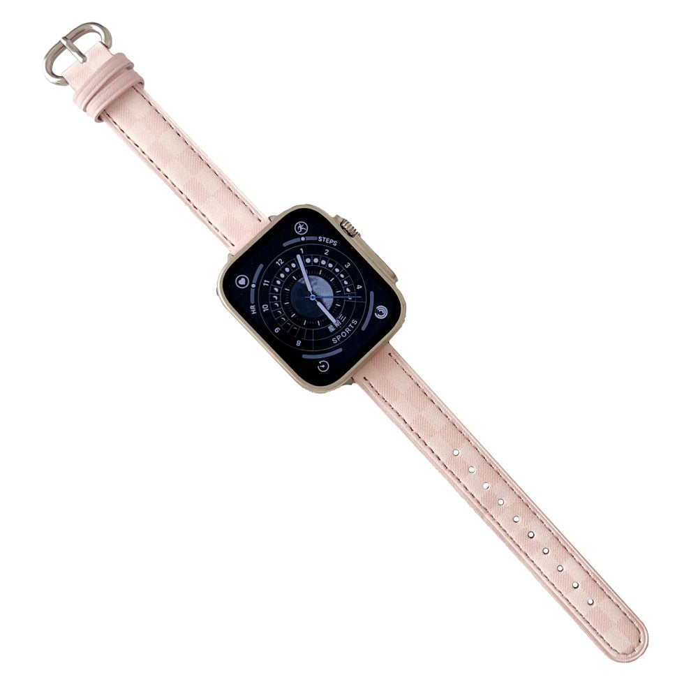 Solid รgte Lรฆder Universal Rem passer til Apple Smartwatch - Pink#serie_1