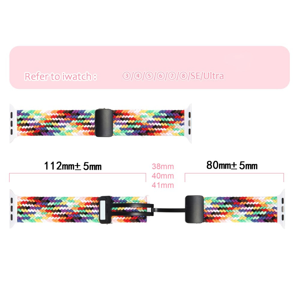 Godt Nylon Universal Rem passer til Apple Smartwatch - Sort#serie_4