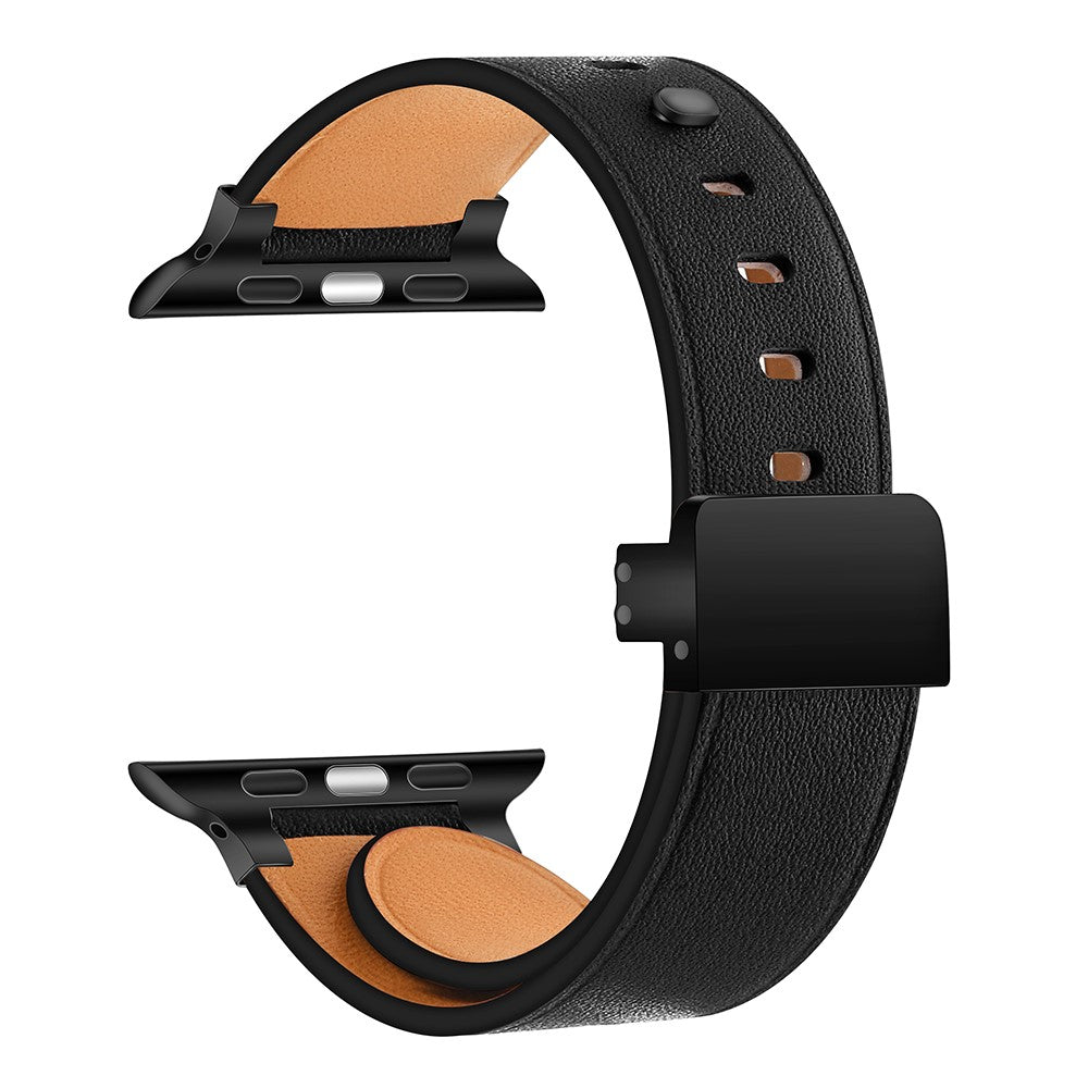 Meget Fantastisk รgte Lรฆder Universal Rem passer til Apple Smartwatch - Sort#serie_1