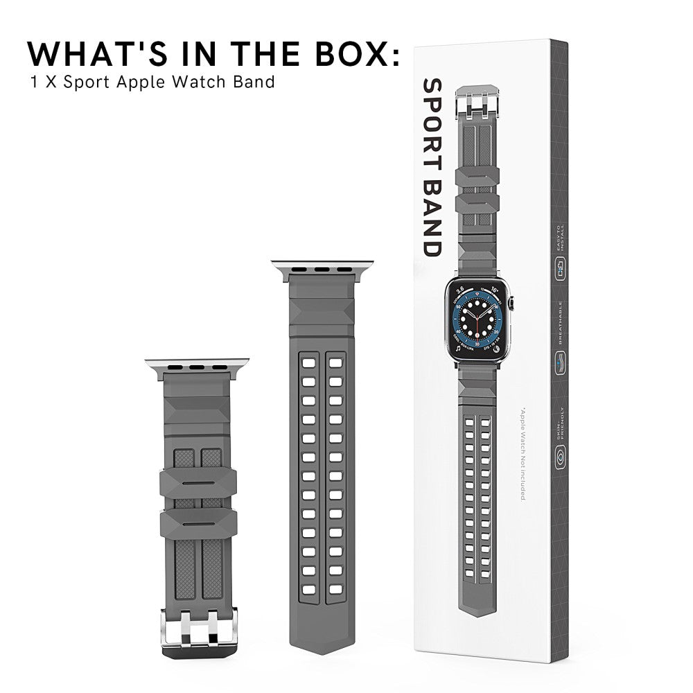 Meget Fed Silikone Universal Rem passer til Apple Smartwatch - Sølv#serie_2