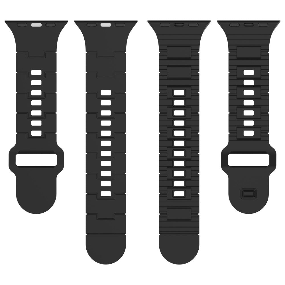 Fantastisk Silikone Universal Rem passer til Apple Smartwatch - Sort#serie_1