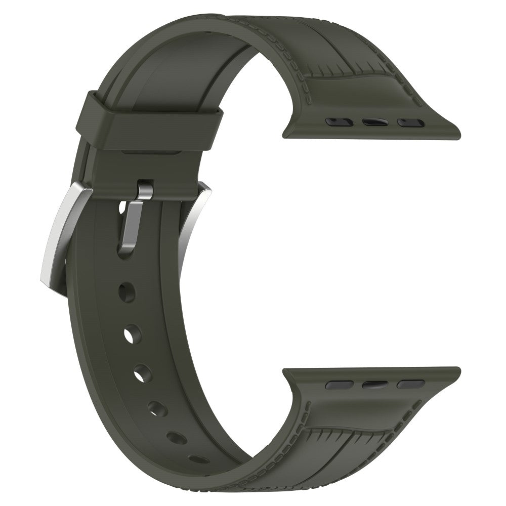 Meget Smuk Metal Og Silikone Universal Rem passer til Apple Smartwatch - Grøn#serie_10