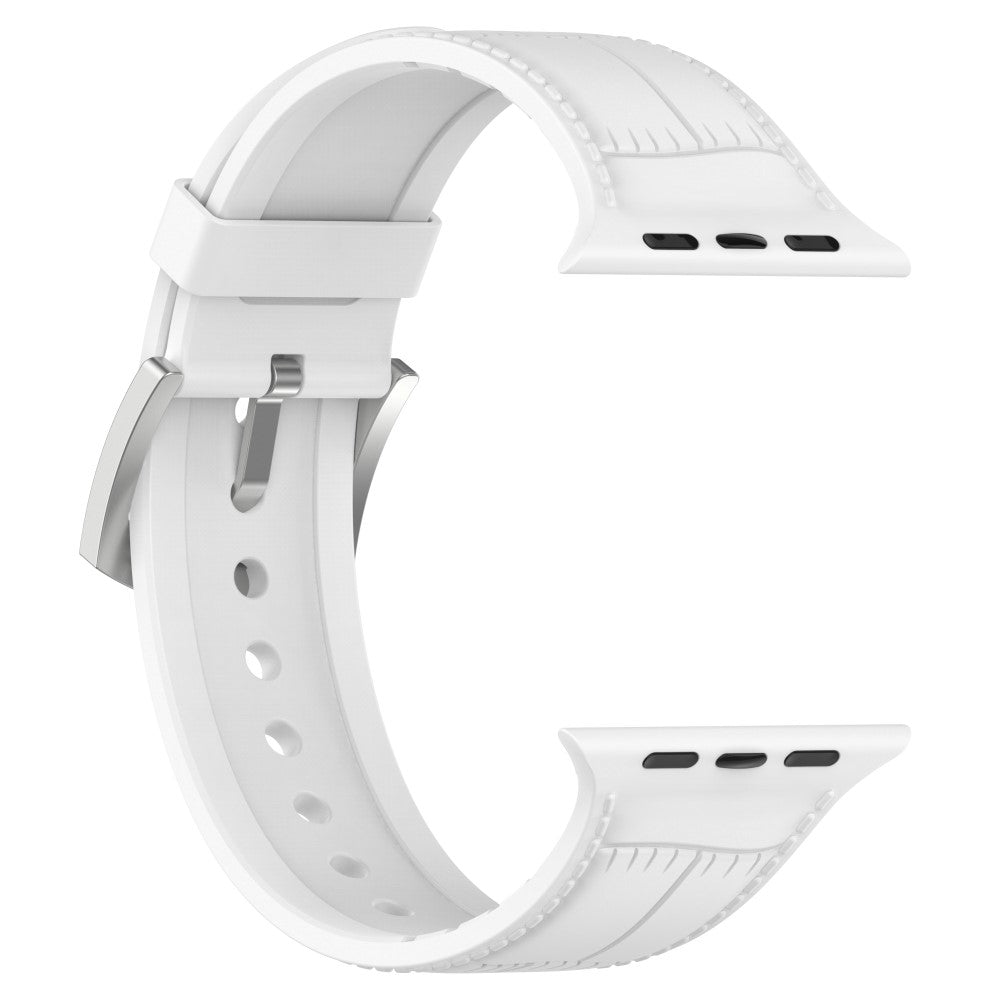 Meget Smuk Metal Og Silikone Universal Rem passer til Apple Smartwatch - Hvid#serie_9