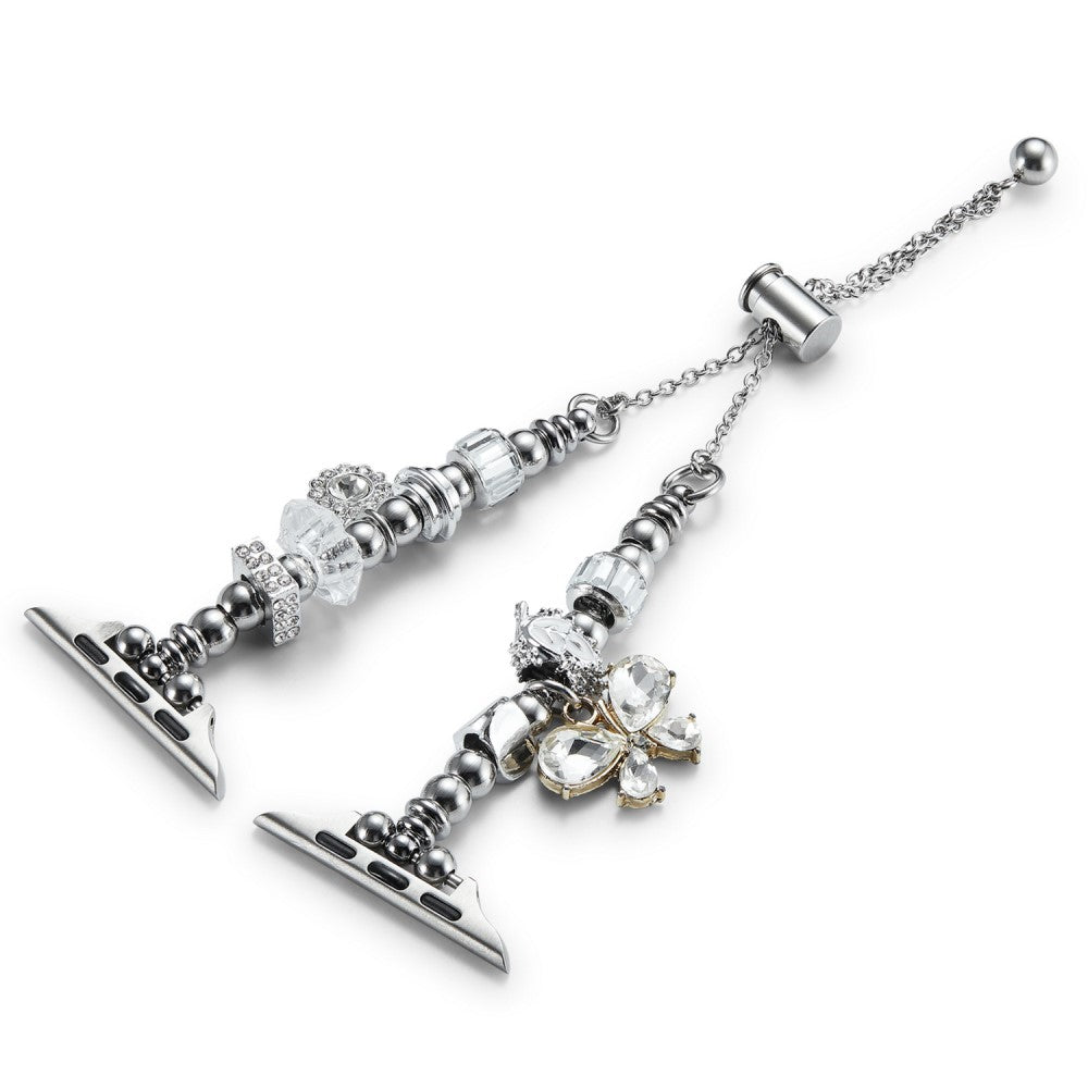 Vildt Smuk Metal Og Rhinsten Universal Rem passer til Apple Smartwatch - Sølv#serie_1