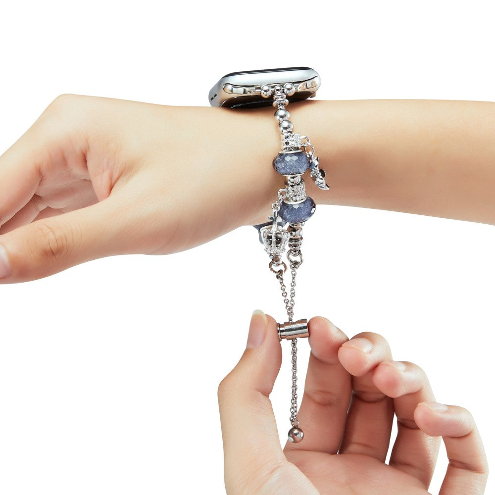 Vildt Smuk Metal Og Rhinsten Universal Rem passer til Apple Smartwatch - Sølv#serie_3