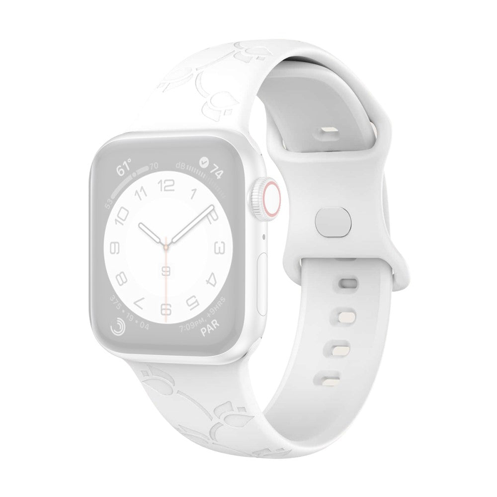 Vildt Pรฆnt Silikone Universal Rem passer til Apple Smartwatch - Hvid#serie_1