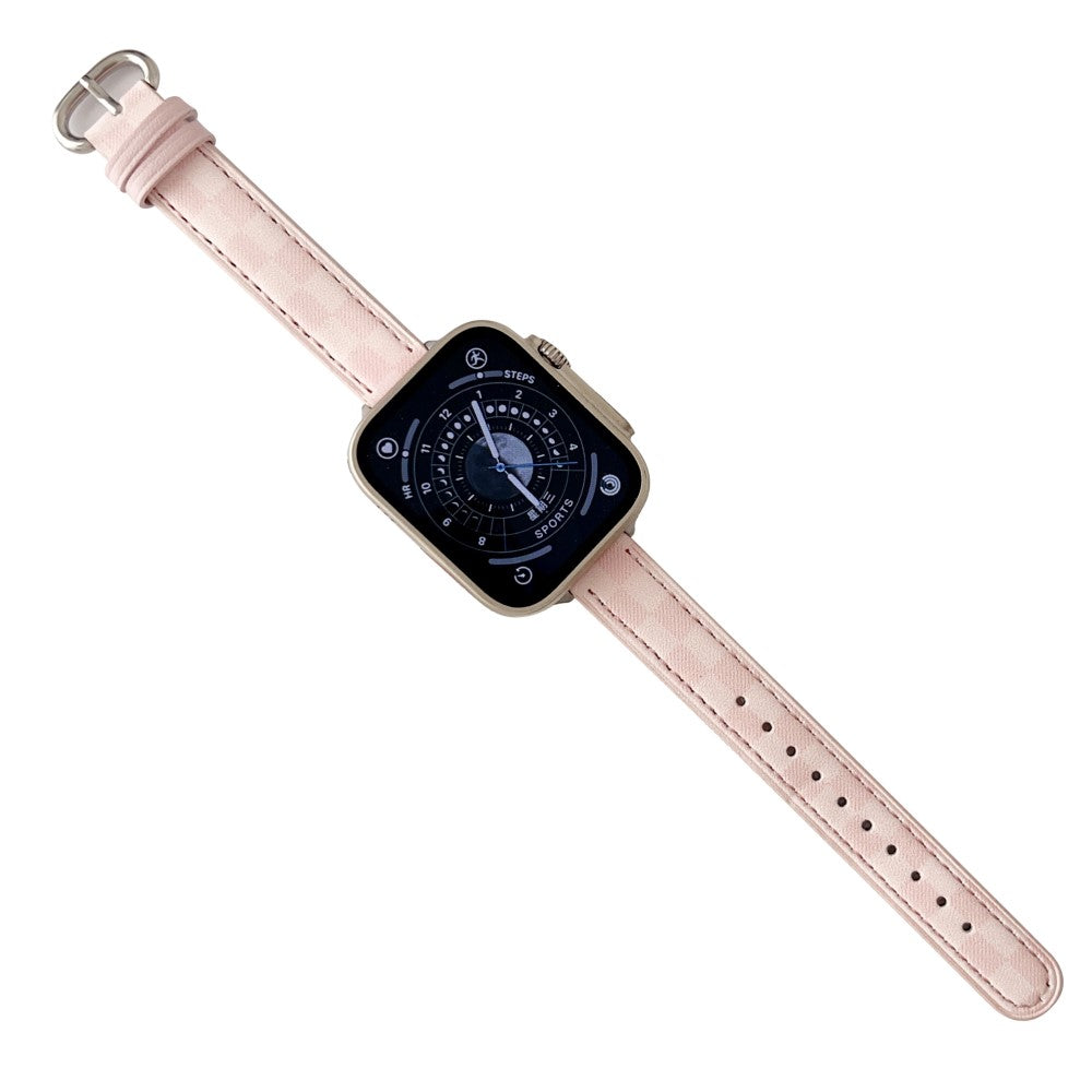 Meget Komfortabel รgte Lรฆder Universal Rem passer til Apple Smartwatch - Pink#serie_1