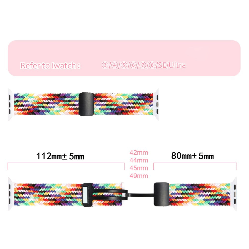 Mega Pænt Nylon Universal Rem passer til Apple Smartwatch - Pink#serie_7