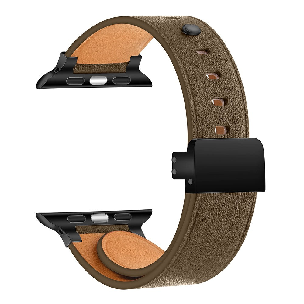 Rigtigt Pรฆnt รgte Lรฆder Universal Rem passer til Apple Smartwatch - Brun#serie_1