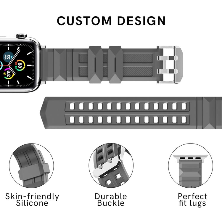 Rigtigt Smuk Silikone Universal Rem passer til Apple Smartwatch - Sølv#serie_3