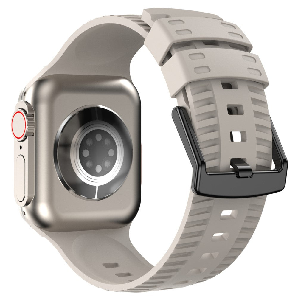 Godt Metal Og Silikone Universal Rem passer til Apple Smartwatch - Sølv#serie_10