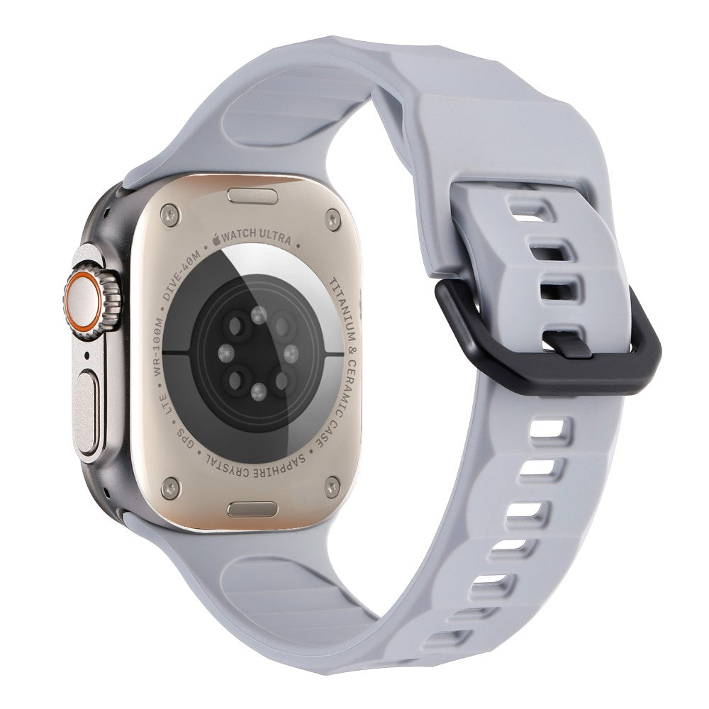 Glimrende Metal Og Silikone Universal Rem passer til Apple Smartwatch - Sรธlv#serie_1