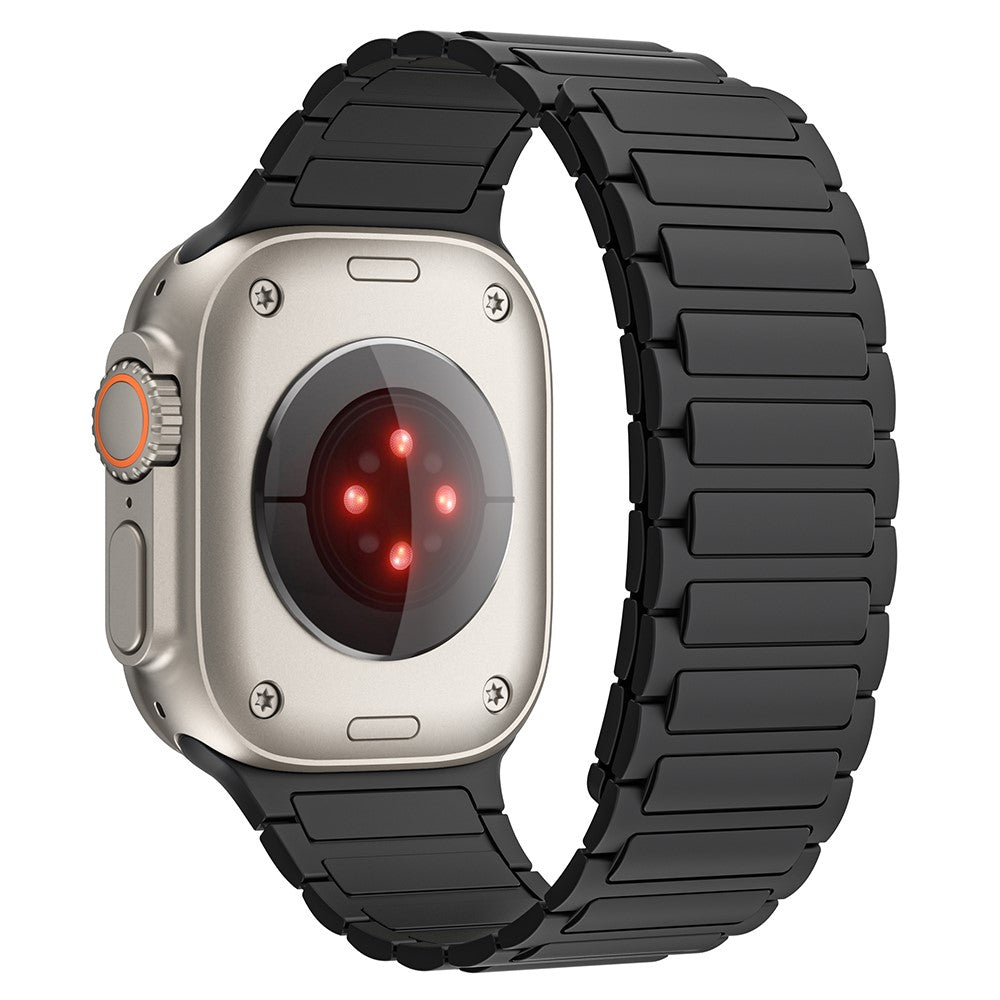Super Hรฅrdfรธr Silikone Universal Rem passer til Apple Smartwatch - Sort#serie_1