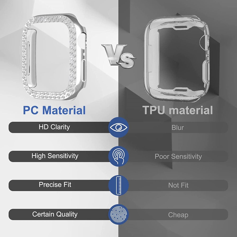 Vildt Godt Universal Apple Plastik og Rhinsten Cover - Sølv#serie_2