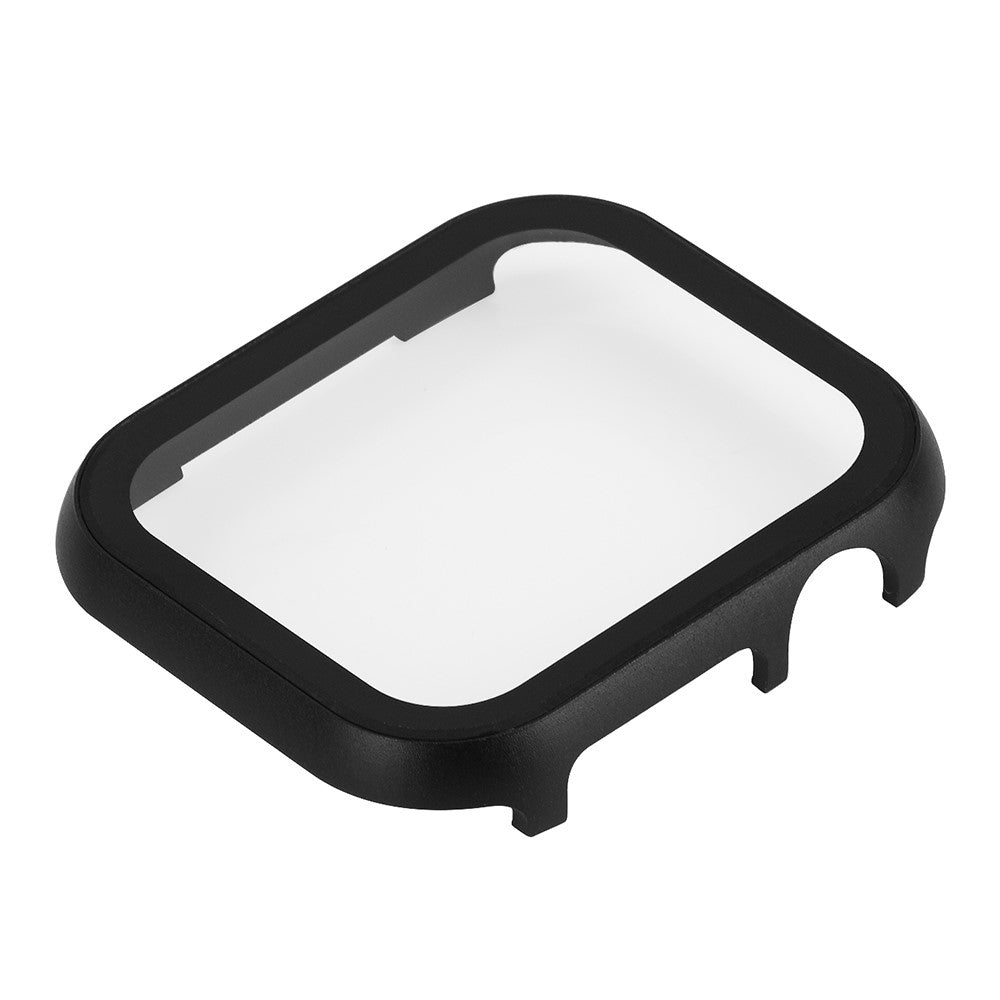 Mega Fed Universal Cover med Skรฆrmbeskytter i Metal og Hรฆrdet Glas passer til Apple Smartwatch - Sort#serie_1