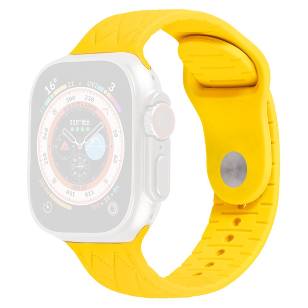 Apple Watch Series 9 45mm / Ultra 2 textured silicone strap - Yellow#serie_14
