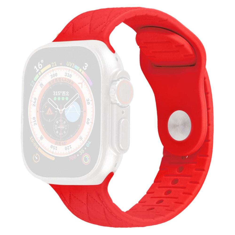 Apple Watch Series 9 45mm / Ultra 2 textured silicone strap - Red#serie_15