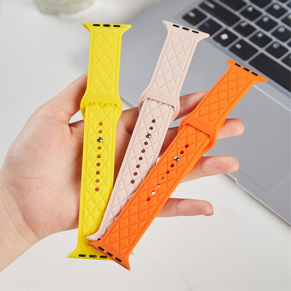 Apple Watch Series 9 45mm / Ultra 2 textured silicone strap - Orange#serie_2