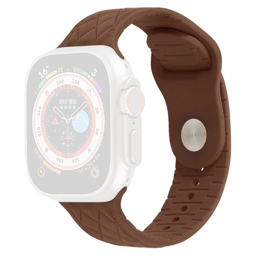 Apple Watch Series 9 45mm / Ultra 2 textured silicone strap - Brown#serie_6