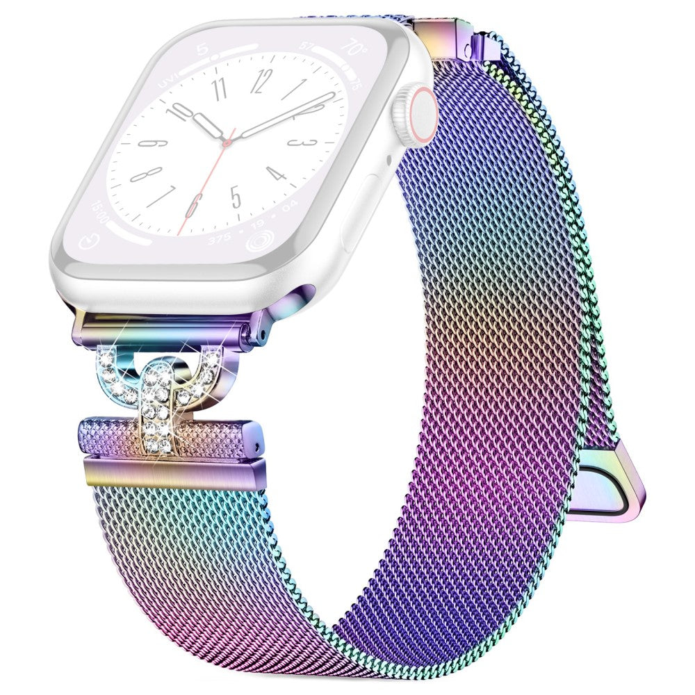 Apple Watch Series 9 45mm / Ultra 2 rhinestone S-shape milanese stainless steel strap - Colorful#serie_3
