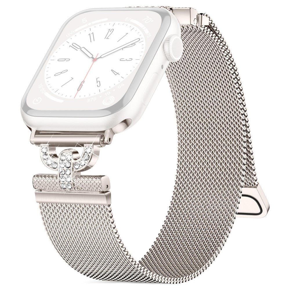 Apple Watch Series 9 45mm / Ultra 2 rhinestone S-shape milanese stainless steel strap - Starlight Color#serie_4