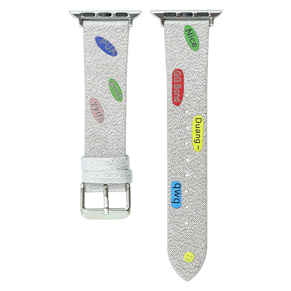 Apple Watch Series 9 41mm cute words nylon strap - Silver#serie_3