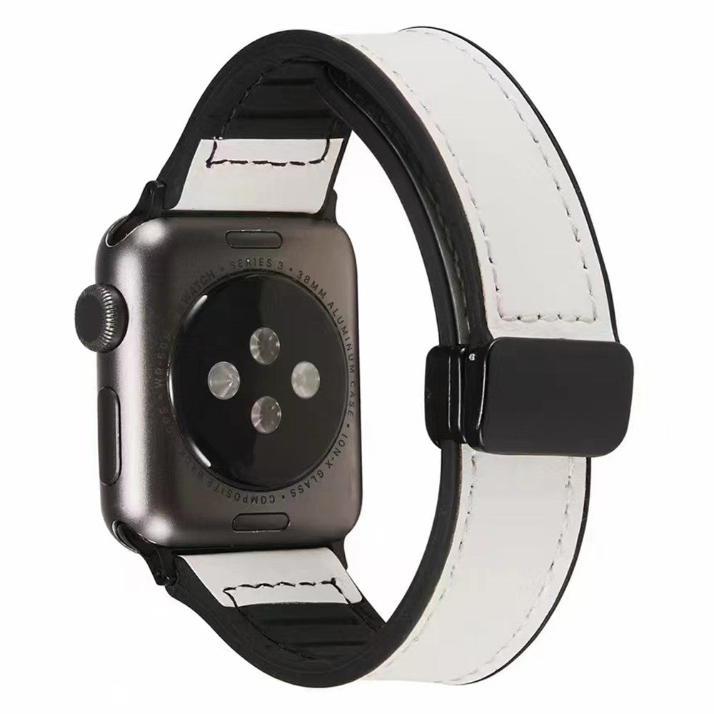 Apple Watch Series 9 41mm leather and silicone strap - White#serie_2