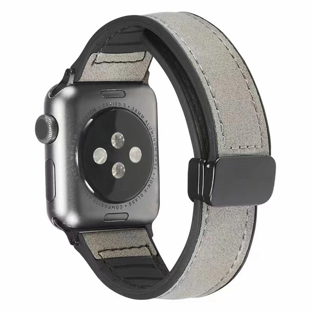 Apple Watch Series 9 41mm leather and silicone strap - Grey#serie_4