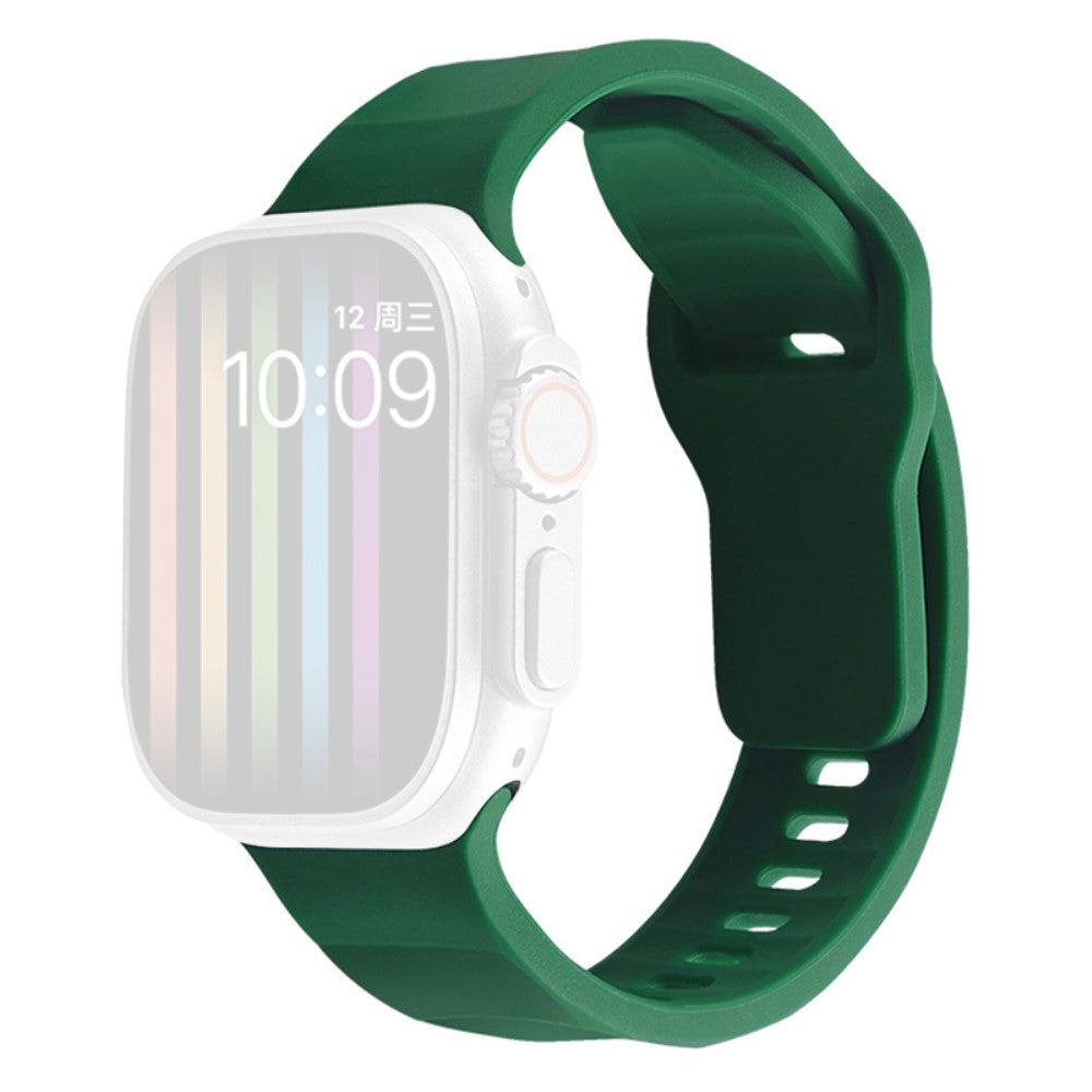 Apple Watch Series 9 41mm wavy style silicone strap - Green#serie_10