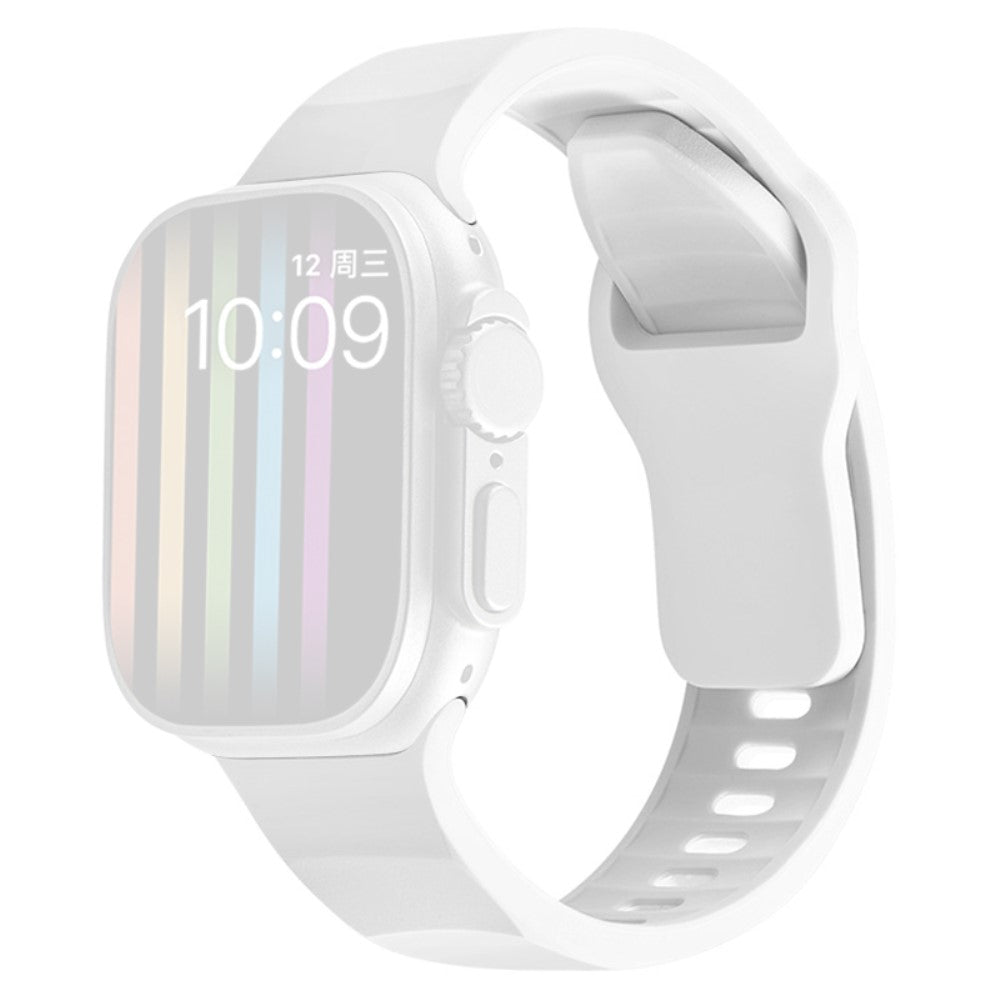 Apple Watch Series 9 41mm wavy style silicone strap - White#serie_2
