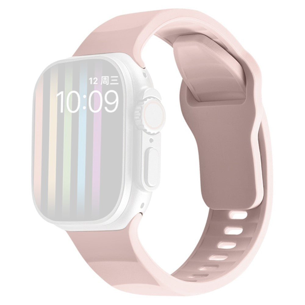 Apple Watch Series 9 41mm wavy style silicone strap - Light Pink#serie_6
