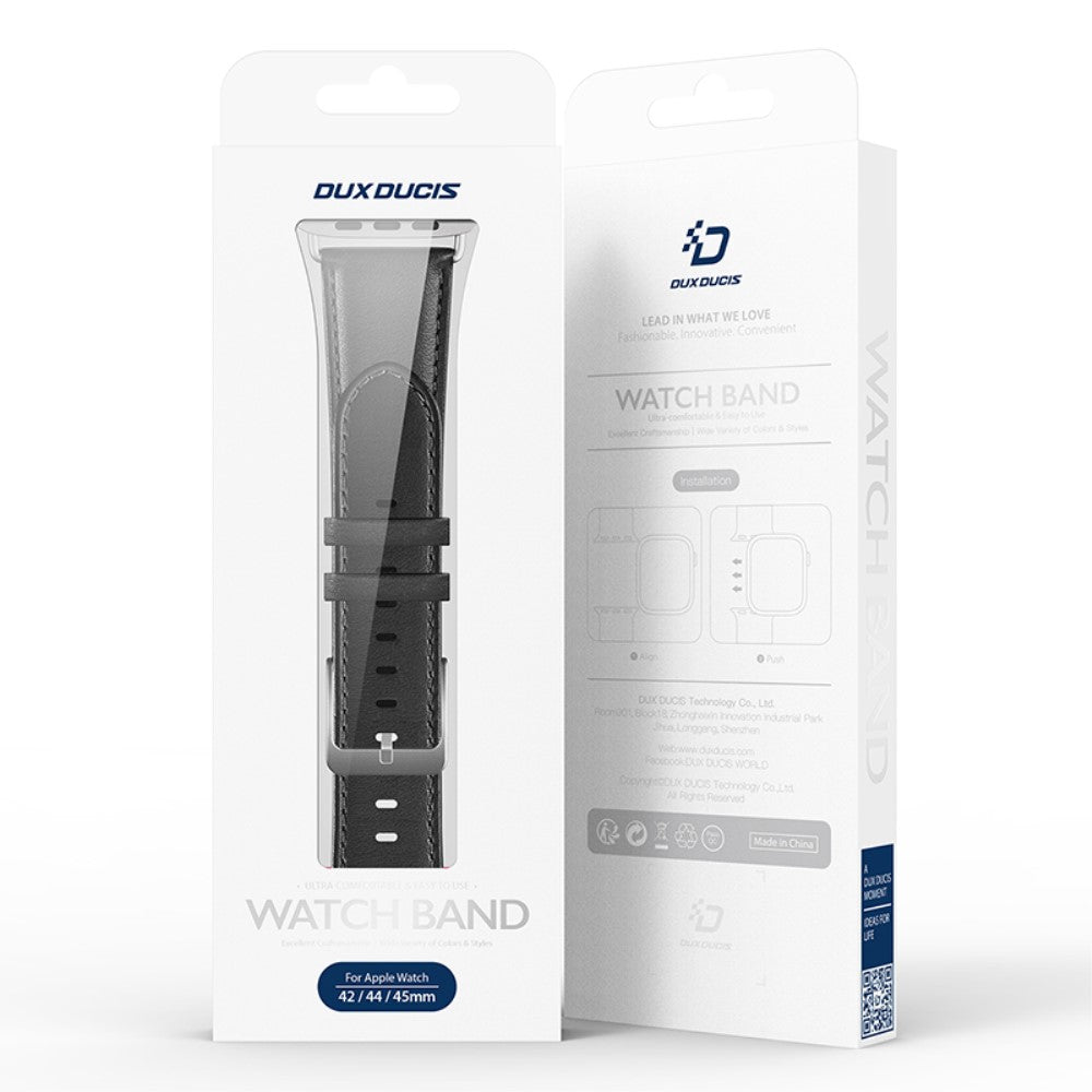 Skøn Metal Og Kunstlæder Universal Rem passer til Apple Smartwatch - Sort#serie_1