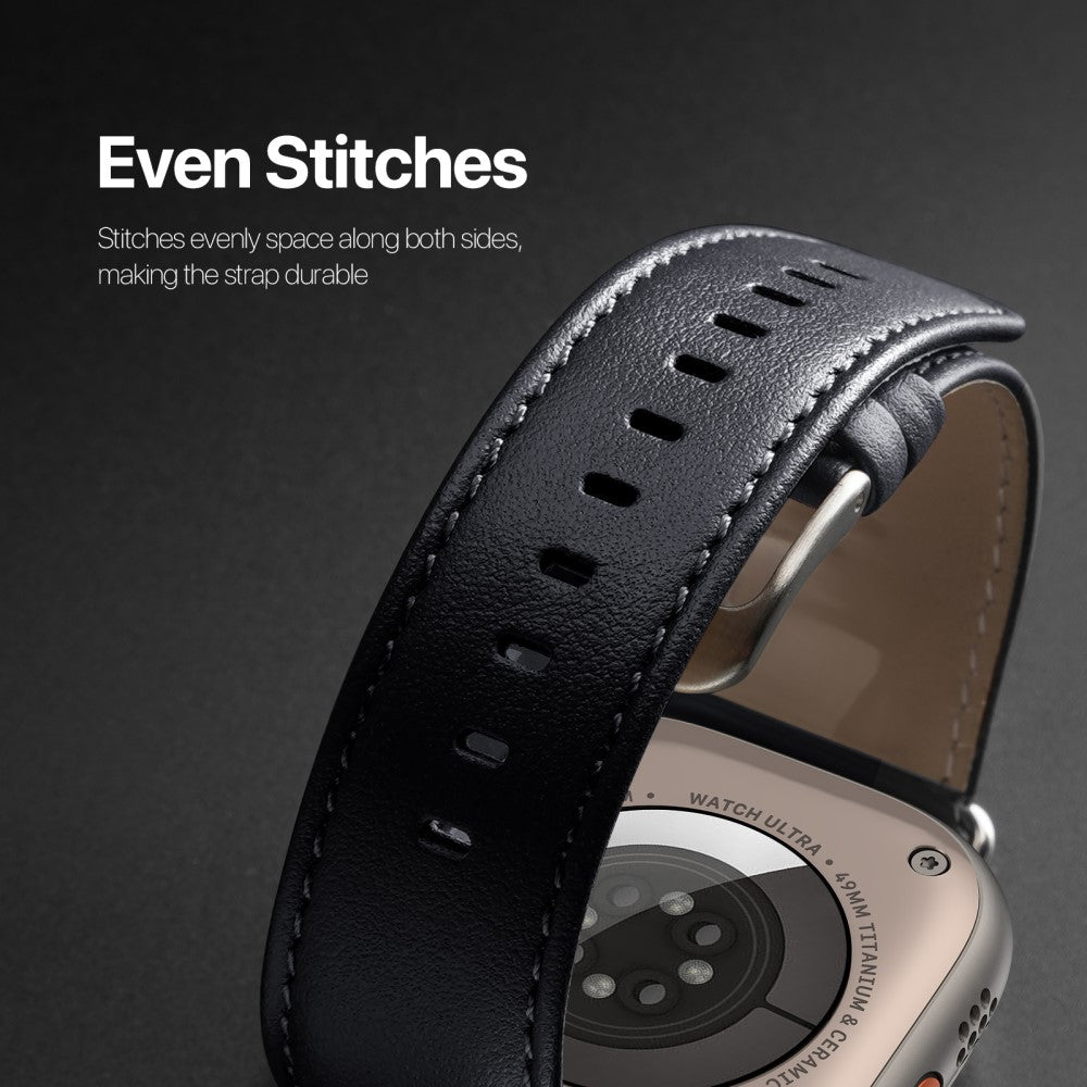 Skøn Metal Og Kunstlæder Universal Rem passer til Apple Smartwatch - Blå#serie_2