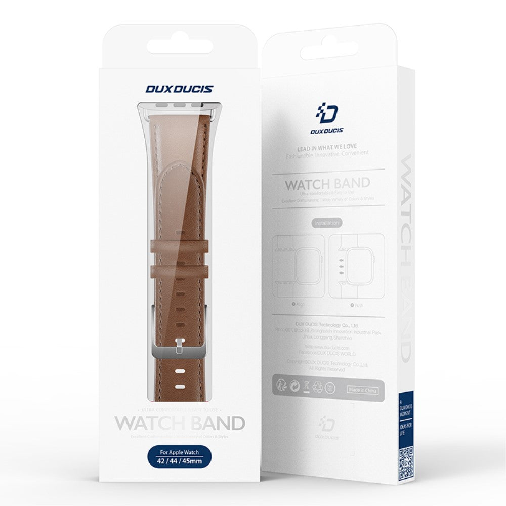Skøn Metal Og Kunstlæder Universal Rem passer til Apple Smartwatch - Brun#serie_3
