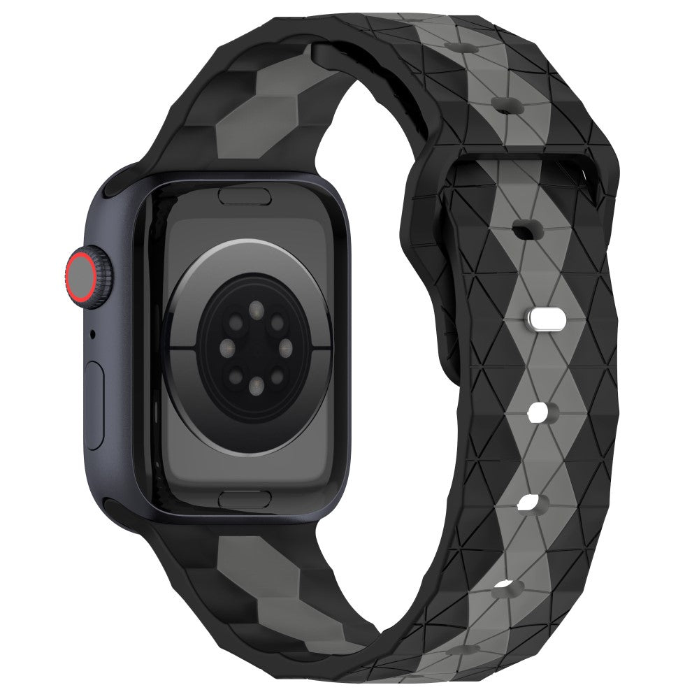 Apple Watch Series 9 41mm football pattern silicone strap - Black+Grey#serie_8