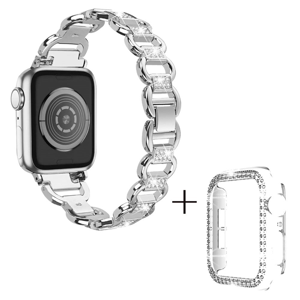 Apple Watch Series 3/2/1 38mm rhinestone dรฉcor alloy strap with transparent cover#serie_1