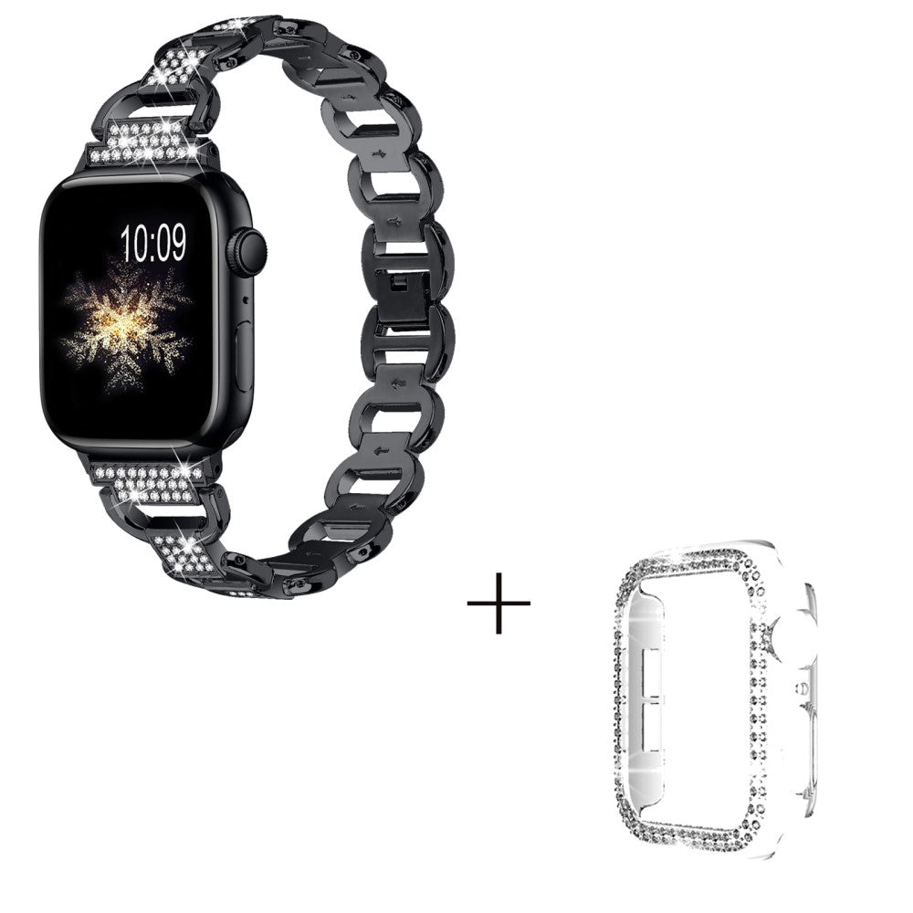 Apple Watch Series 3/2/1 38mm rhinestone décor alloy strap with transparent cover#serie_2