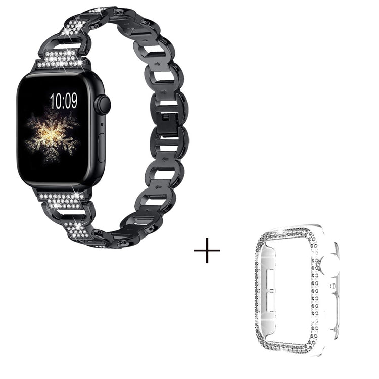 Apple Watch Series 3/2/1 38mm rhinestone décor alloy strap with transparent cover#serie_2