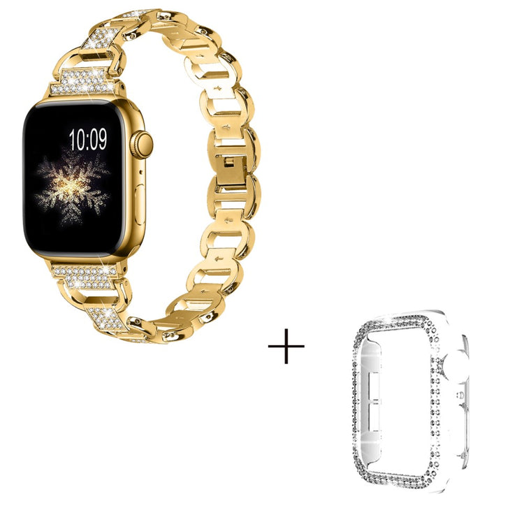 Apple Watch Series 3/2/1 38mm rhinestone décor alloy strap with transparent cover#serie_3