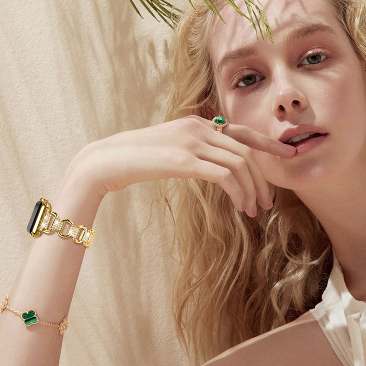 Apple Watch Series 3/2/1 38mm rhinestone décor alloy strap with transparent cover#serie_3