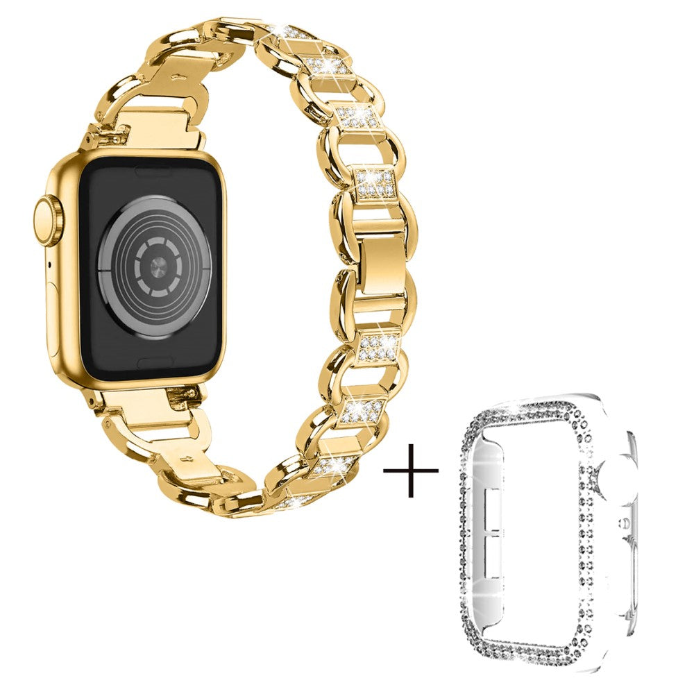 Apple Watch Series 3/2/1 38mm rhinestone décor alloy strap with transparent cover#serie_3